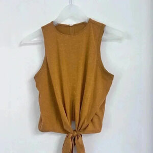 Lululemon Time to Restore Mock Neck Tank Spiced Bronze / White Size 4 Like New